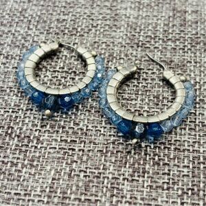 Universal Thread Blue Beaded Hoop Earrings